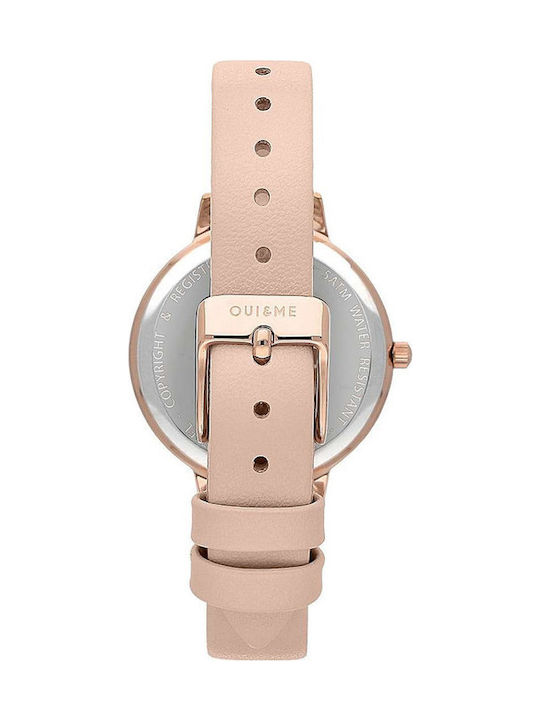 Oui & Me Fleurette Women's Watch with Pink Leather Strap