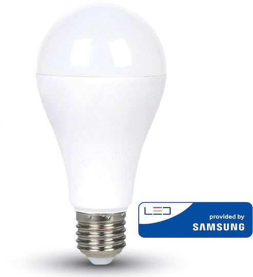 V-TAC VT-215 LED Bulb 15W 134mm for Socket E27 and Shape A65 Natural White 1250lm