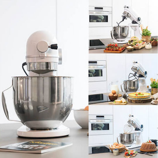 Cecotec Twist & Fusion 4500 Luxury White Κουζινομηχανή 800W με Ανοξείδωτο Κάδο 5.2lt