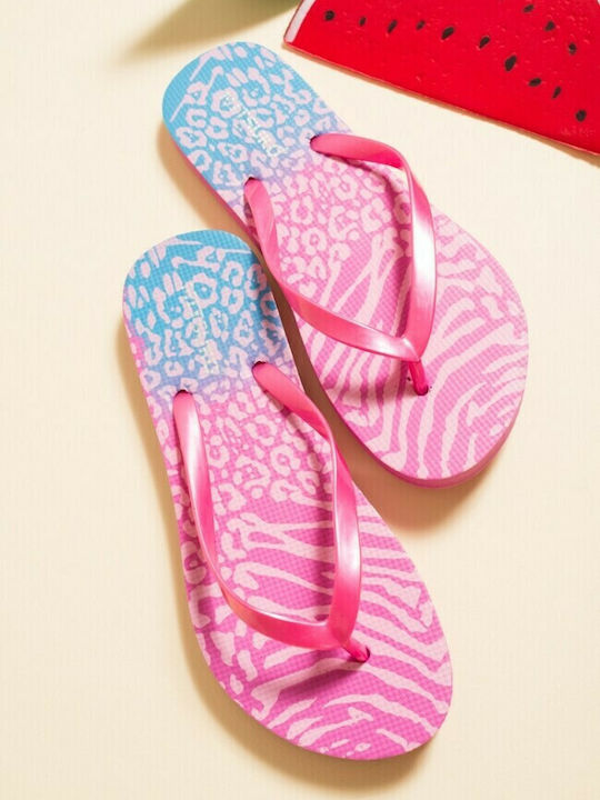 Mitsuko Frauen Flip Flops in Fuchsie Farbe