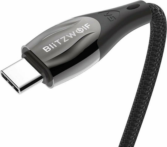 BlitzWolf BW-FC1 Braided USB 2.0 Cable USB-C male - USB-C 96W Μαύρο 1.8m