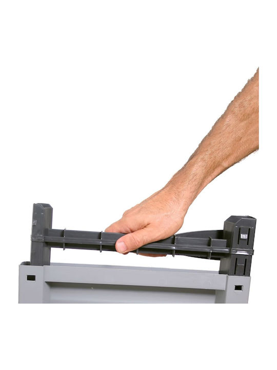Zweiflügeliger Schrank Kunststoff mit 2 Regale Grey 68x39x92cm