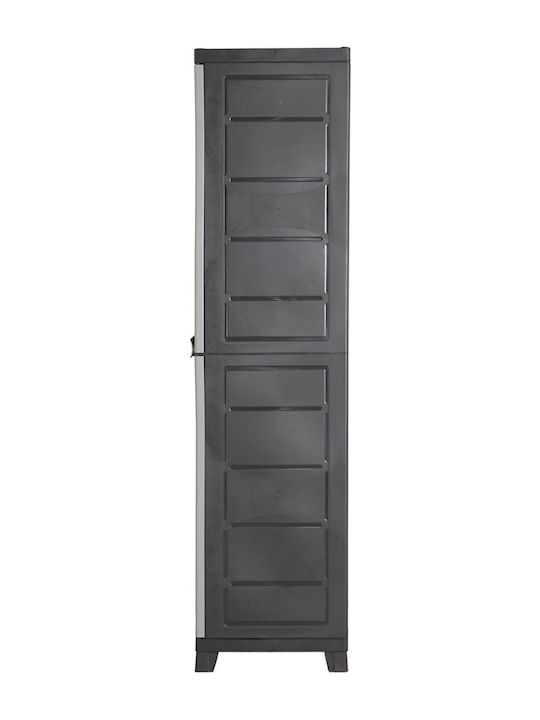 Dulap cu două uși Plastic cu 4 Rafturi Gri 65x45x181cm