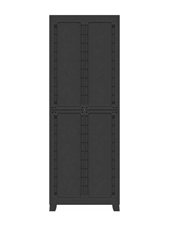 Dulap cu două uși Plastic cu 4 Rafturi Gri 65x45x181cm