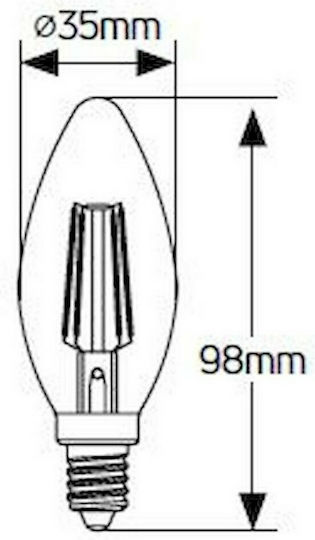 Geyer LED Glühbirne 4W für E14 Fassung und Form C35 Warmes Weiß 320lm Dimmbar