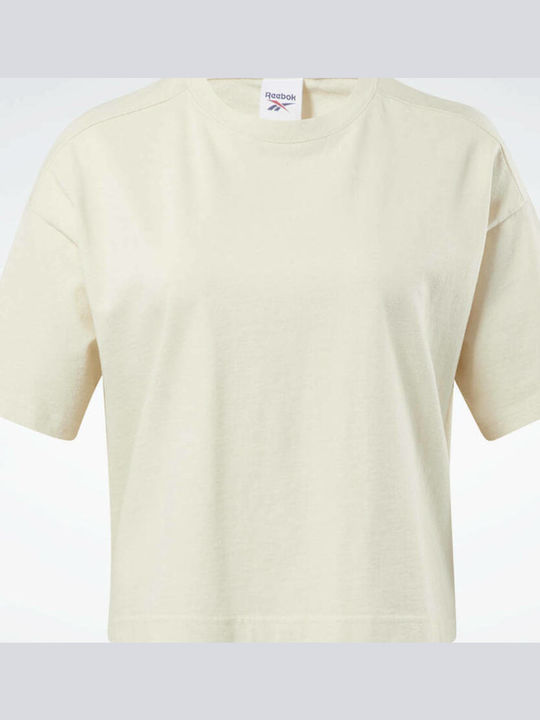 Classics Natural Dye Γυναικείο Καλοκαιρινό Crop Top Βαμβακερό Κοντομάνικο Ecru