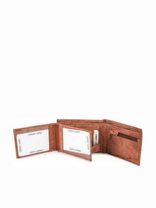 GA Leather Men's Wallet Classic Tabac Brown