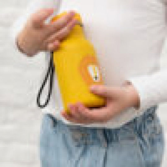 Trixie Kids Water Bottle Stainless Steel with Screw Cap Non Spill Yellow 500ml