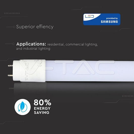 V-TAC VT-151 LED крушка 22W Тип Флуоресцентни 150εκ. за фасунга G13 и форма T8 Хладно бяло 2000лм