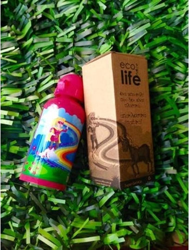 Ecolife Kinderflasche Rostfreier Stahl mit Pop-Up-Verschluss Fuchsie 500ml