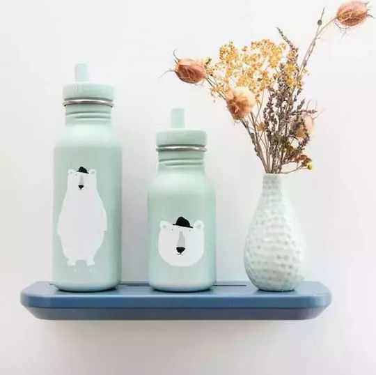 Trixie Kids Water Bottle Stainless Steel with Screw Cap Non Spill Light Blue 350ml