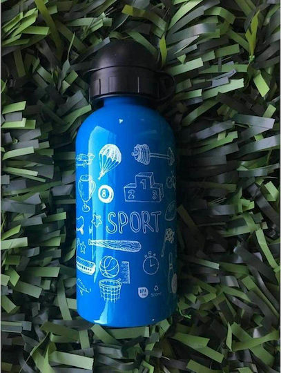 Ecolife Kids Water Bottle Stainless Steel with Pop-Up Cap Light Blue 500ml