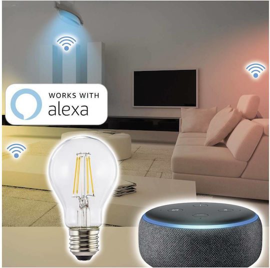 HAMA Smart Lampe LED 7W für Fassung E27 Warmes Weiß 800lm Dimmbar