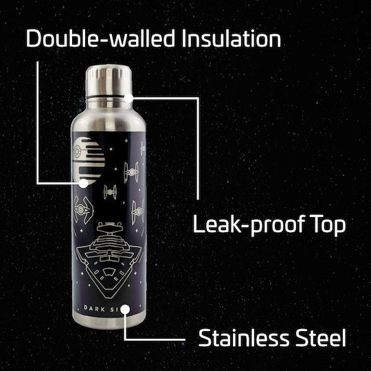 Paladone Kids Water Bottle Star Wars Stainless Steel with Screw-on Cap Non Spill Gold 500ml