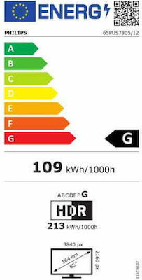 Philips Smart Fernseher 65" 4K UHD LED PUS7805 HDR (2020)