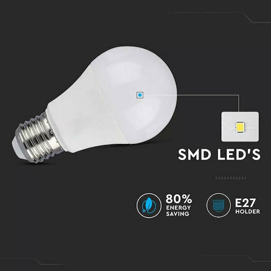 V-TAC VT-2219 LED-Lampe 9W 112mm für Fassung E27 und Form A60 Naturweiß 806lm