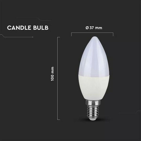 V-TAC VT-268 LED Bulb 7W 102mm for Socket E14 Cool White 600lm