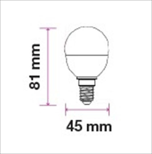 V-TAC VT-1880 LED Bulb 5.5W 80mm for Socket E14 and Shape P45 Warm White 470lm