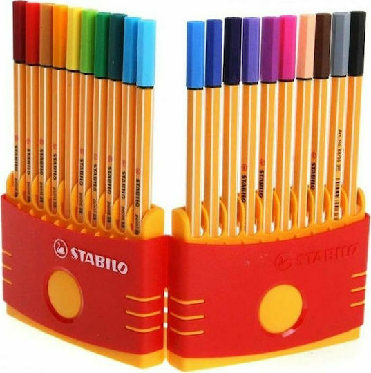 Stabilo Point 88 Μαρκαδόροι Σχεδίου Color Parade St8820-031 0.4mm Σετ 20 χρώματα