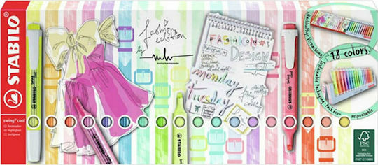 Stabilo Swing Deskset Markere de Subliniere 1mm Multicolor 18buc