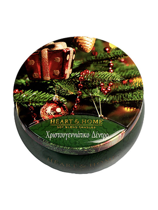 Heart & Home Χριστουγεννιάτικο Μεταλλικό Κερί Πράσινο