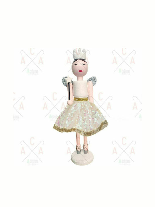 Aca Christmas Wooden Figure Fairy White 30x30x30cm