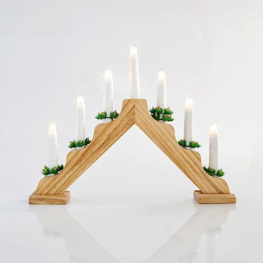 Eurolamp Christmas Wood Beige Electric Candle 30x39cm