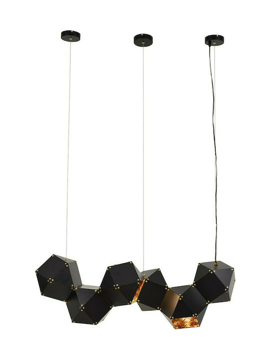 GloboStar Pendant Light Black for 6 Bulbs E14, E.14 98x32x30cm