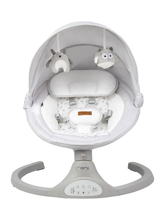 Momi Electric Relax Bebeluș 2 în 1 Lami cu Muzică și Vibrații Gri deschis pentru Copil până la 6kg