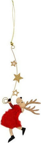 Fun World Weihnachtliche Holz Figur Rentier Höhe 22cm (Μiverse Farben)