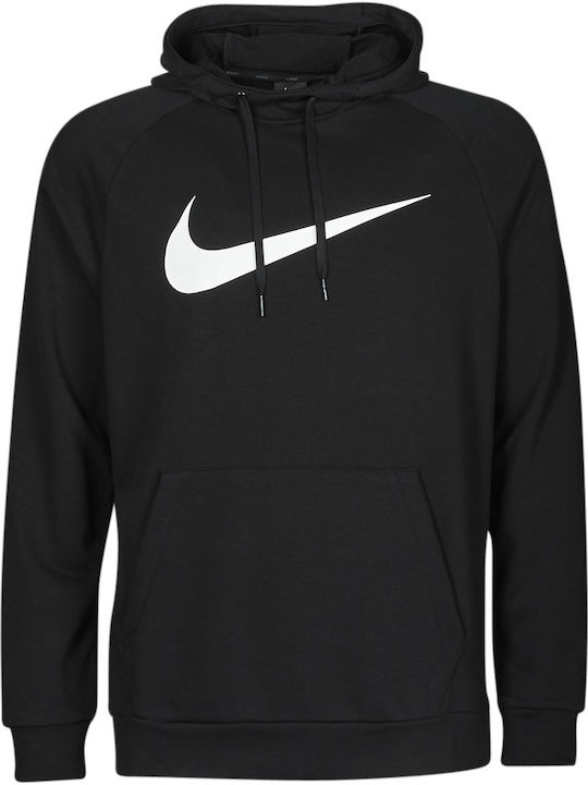 Dri-Fit Φούτερ με Κουκούλα Μαύρο