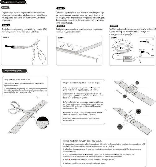 Spot Light Ταινία LED USB 5V Φυσικό Λευκό Φως 1m με Αισθητήρα Κίνησης & Τροφοδοτικό