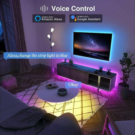 Gosund Inteligent Bandă LED NiteBird SL1 Wi-Fi Pentru televizor 12V RGB Lumină 2.8m Tip SMD5050 cu Controler WiFi