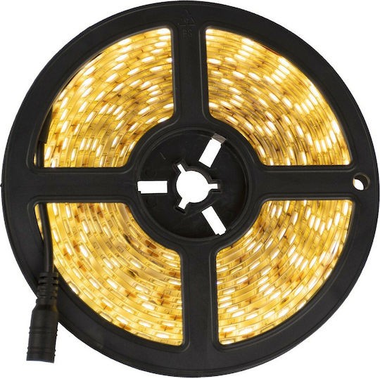 GloboStar Waterproof LED Strip 12V Warm White Light 5m Type SMD5050 with Power Supply & Remote Control