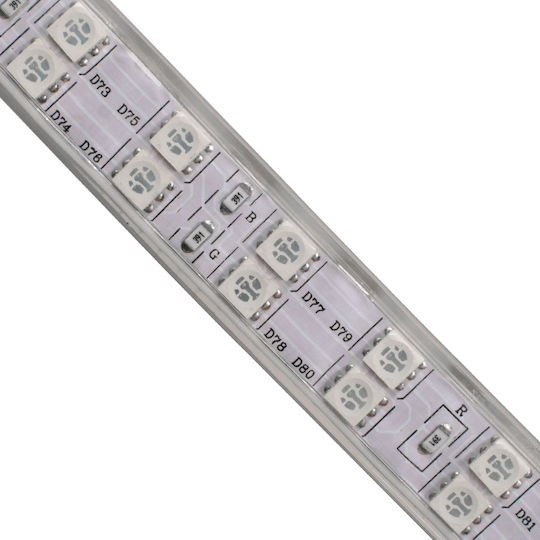 GloboStar Водоустойчива LED Лента 220V RGB Светлина 1м Тип SMD5050