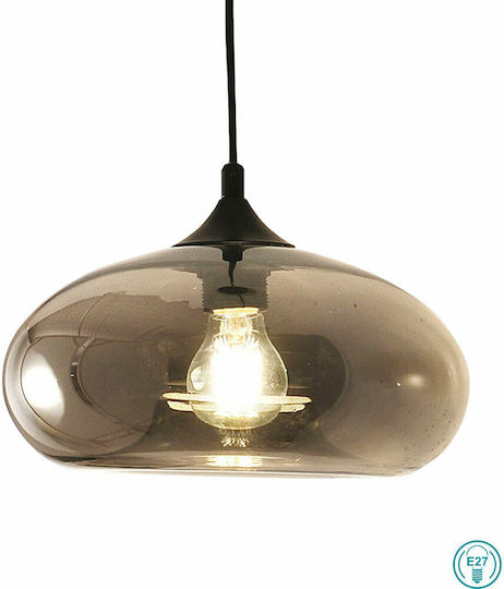 Fabas Luce Ela Κρεμαστό Φωτιστικό Μαύρο με Ντουί E27 27x200εκ.