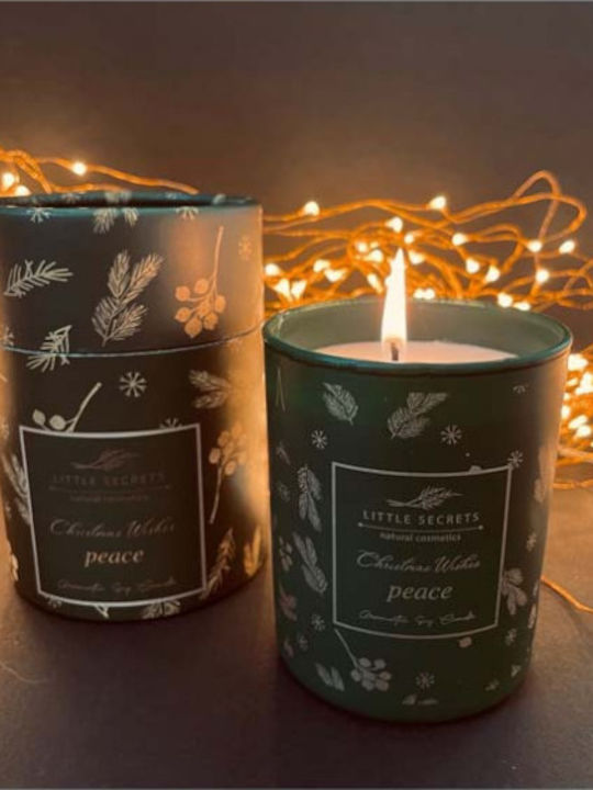 Little Secrets Χριστουγεννιάτικο Γυάλινο Κερί Πράσινο Christmas Wishes