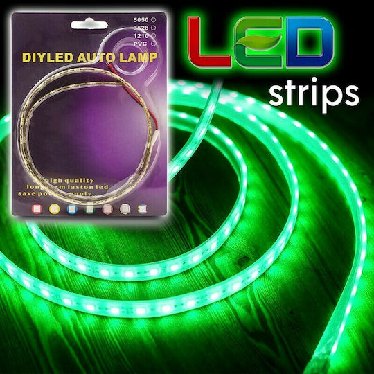 V-TAC Waterproof LED Strip 12V Green Light 5m Type SMD3528 with Power Supply