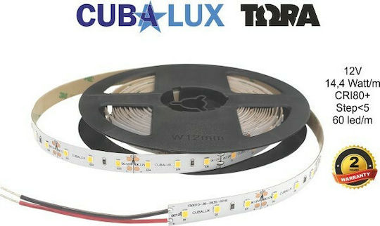 Cubalux Waterproof LED Strip 12V Warm White Light 5m Type SMD2835