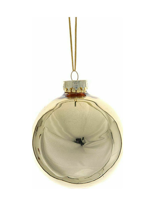 Hanging Ball Ornament Glass Gold Set 6pcs