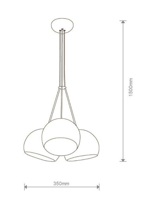 Elmark Pendant Light Black with Socket E27 15x150cm