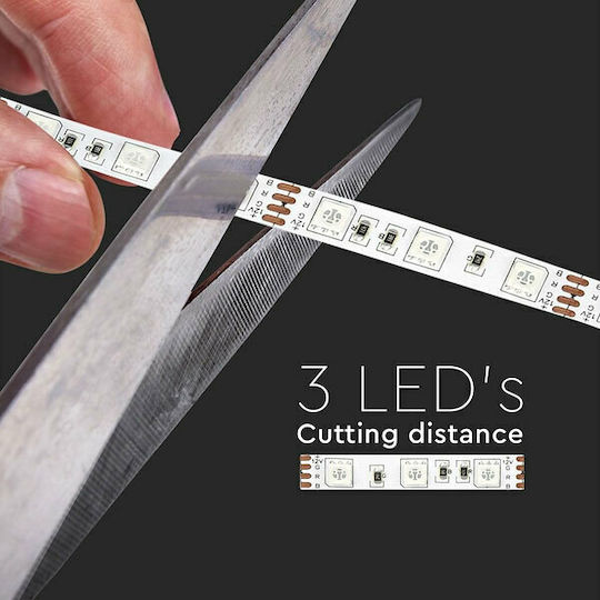 V-TAC Rezistent la apă Bandă LED 24V Alb Cald Lumină 5m Tip SMD5050