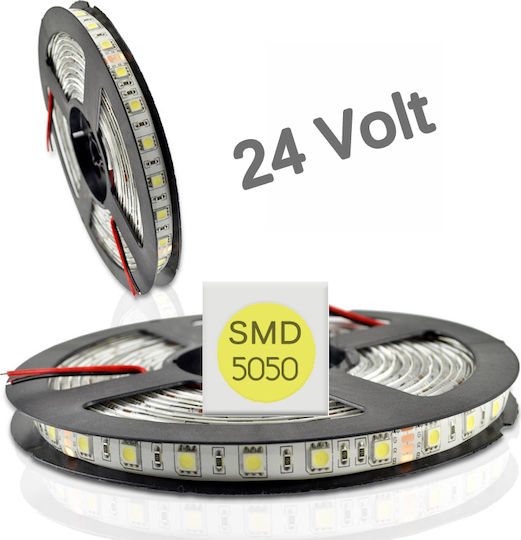 Aca Bandă LED 24V Alb Rece Lumină 5m Tip SMD5050