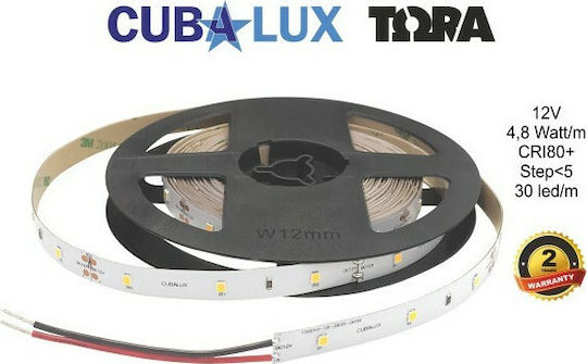 Cubalux Αδιάβροχη Ταινία LED 12V Ψυχρό Λευκό Φως 5m Τύπου SMD2835
