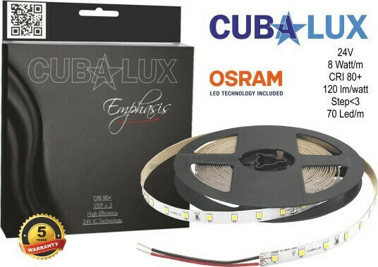 Cubalux Bandă LED 24V Alb Natural Lumină 5m Tip COB