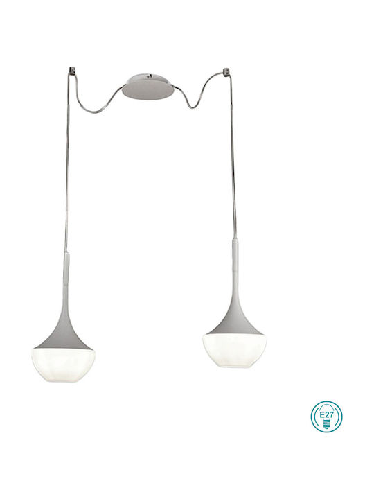 Fabas Luce Apollo Pendant Light Two-Light for Socket E27 White