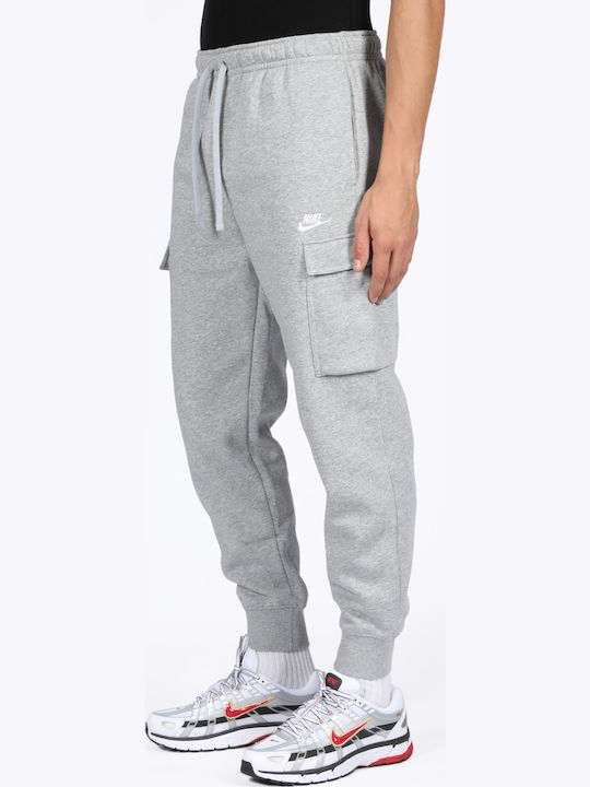 Sportswear Cargo Sweatpants with Elastic Grey Melange