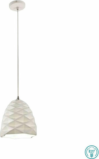 Fabas Luce Duchessa Pendant Light White Bell with Socket E27 20cm