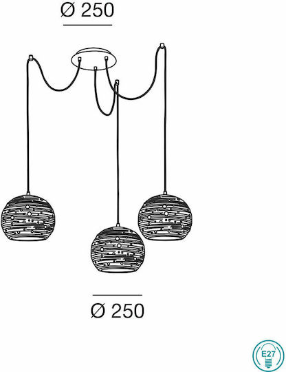 Fabas Luce Corvara Pendant Light White with Socket E27 25cm