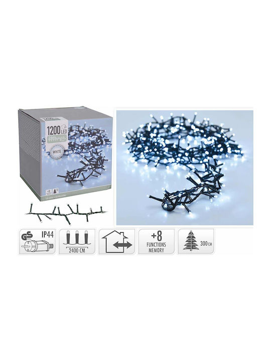 1200 Λαμπάκια LED 24μ. Λευκά σε Σειρά
